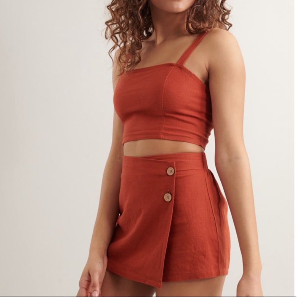 Two piece crop top w/skort matching set